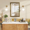 Axeman 22x30 Rectangular Wall Mirror, Decorative Bathroom Mirror, Traditional Vintage Wall Mounted Mirror with Beaded Frame for Accent Living Room Vanity Bedroom Entryway, Gold