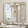 40x36 Gold Framed Mirror for Bathroom, Brushed Gold Brass Bathroom Mirror, Rectangle Gold Bathroom Vanity Mirror for Wall, Shatterproof, Anti-Rust, Hangs Horizontally or Vertically