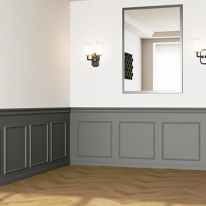 Accent Wall Molding Kit Premade Wainscoting Panels Wall Molding Peel and Stick Panel White Pre Cut Trim for Walls Picture Frame Molding for Home Decoration(6 Set,20 x 20 Inch)