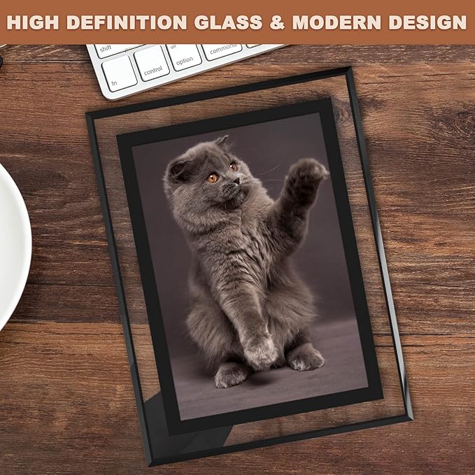 IZIDDO 8x10 Picture Frames Set of 2, Black Glass Photo Frame, Only for Tabletop Display, Gift Picture Frame, Horizontally or Vertically (8x10, Black)