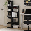 Furinno PASIR Book Shelf, 5-Tier Corner Bookshelf, Open Shelves Bookcase 9.3 x 12 x 51.7, for Living Room, Bedroom, Home Office, Blackwood