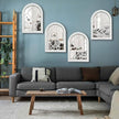 ZEXUIRU Set of 4 Arched Window Wall Mirror Rustic Farmhouse Accent Mirror Wood Framed Entry Wall Decoration for Living Room Bathroom Bedroom Kitchen