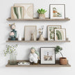 Axeman 36 Inch Floating Shelves | Grey Picture Ledge Shelf Set of 3 | Rustic Grey Wood Wall Shelves with Lip | 36