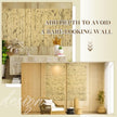 Juexica 2 Pcs Natural Bamboo Wall Panel for Interior Wall 48''x96'' Bamboo Covering Renewable Pole Wainscoting Room Divider Wrap Decor for Bedroom Living Room Kitchen Island Office (Light Burned)
