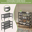 3 Tier Bamboo Shoe Rack for Closet Free Standing Wood Shoe Shelf Storage Organizer for Entryway Small Space Stackable 27