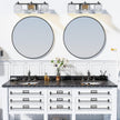 PROHOMEWARE Black Round Bathroom Mirrors, 28 inch Circle Wall Mounted Hanging Mirror for Entryway, Living Room, Hallway, Bathroom, Bedroom