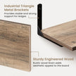 Fun Memories Deep Floating Shelves, 32W x 8D Floating Shelves Set of 2, Wall Mounted Shelf with Metal Brackets, Rustic Wood Wall Shelf for Bathroom, Kitchen and Living Room, Grey