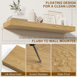 Fun Memories 55 Inch Fireplace Mantel - Long Floating Shelf, Wall Mounted Farmhouse Display with Invisible Heavy Duty Metal Bracket, Oak
