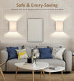Battery Operated Wall Sconces Set of Two, 18 RGB Colors Stick on Wall Lights with Remote, Changeable Dimmable Height Fabric Battery Powered Wall Lights for Bedroom Living Room Hallway