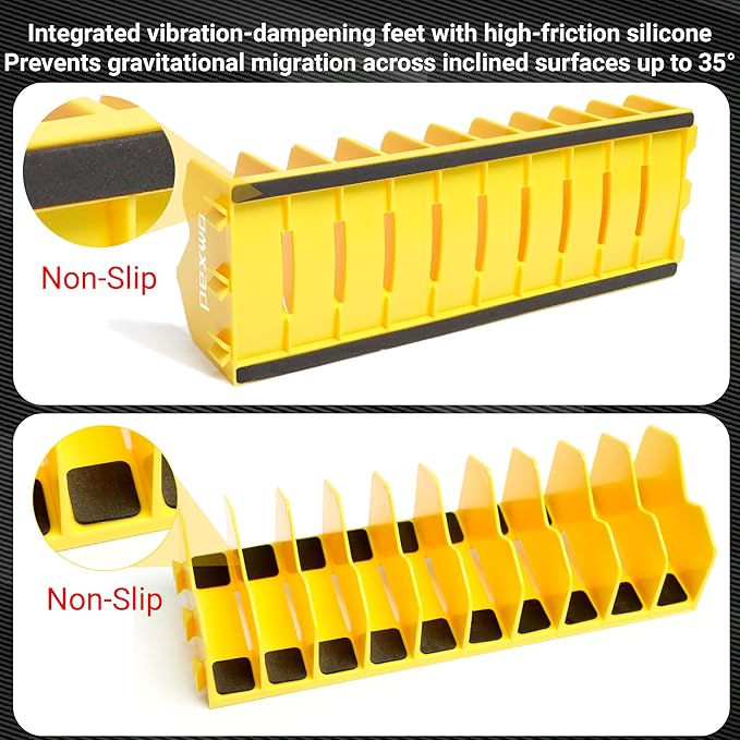 Plier Organizer, Plier Rack, Plier Holder and Cutter Organizer with Non-Slip Rubber Base, Tool BoxOrganizer, PlierOrganizer for Tool Box Drawer, 20 slots, ToolStorage, PlierRack (2 PC-Yellow)
