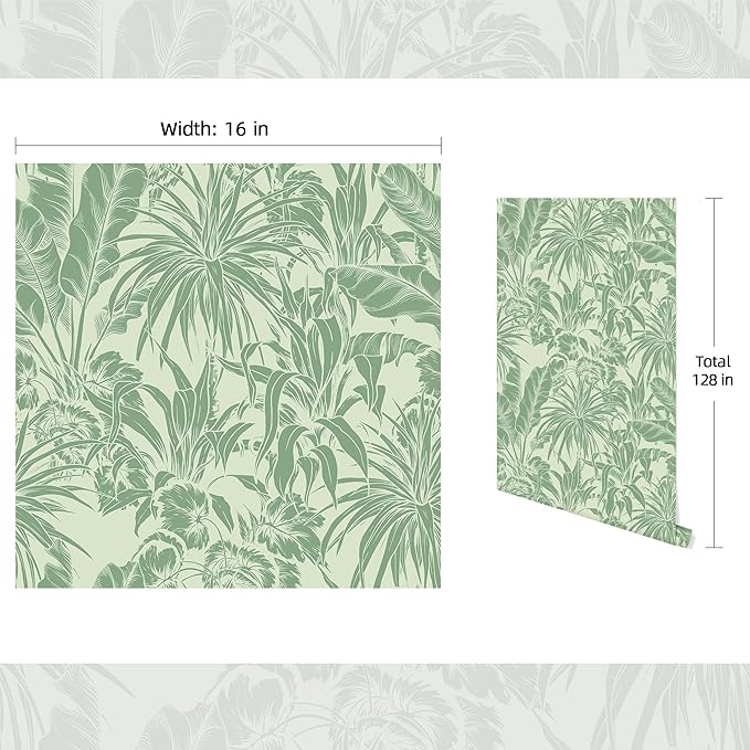 FLFK Tropical Leaf Peel and Stick Wallpaper 16