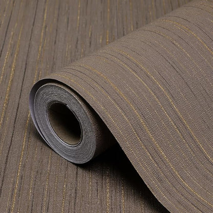Grasscloth Peel and Stick Wallpaper 15.7" X 120" Self-Adhesive Textured Contact Paper Brown Faux Grasscloth Removable Wallpaper for Cabinets Counter Top Liners