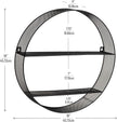 Mind Reader Circular Floating Shelves, Wall Decor, Accent Shelf, Office, Bathroom, Metal Mesh, 18