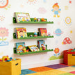 Nursery Book Shelves Set of 6, Green Metal Floating Shelves for Wall, 16 Inch Scalloped Book Shelf for Kids Room, Bathroom, Bedroom, Playroom Wall Decor & Storage