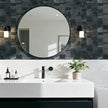 LaCheery Dark Slate Stone Tile Wallpaper Peel and Stick Brick Wallpaper Textured Tiles Faux Stone Contact Paper Peel and Stick Removable 3d Geometric Brick Wall Paper Roll for Bathroom Walls 17.5
