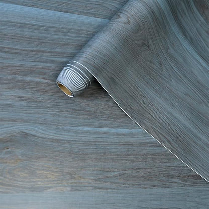 BOMENG Peacock Blue Wallpaper Stick and Peel Blue Wood Grain Contact Paper for Cabinets Wood Look Wallpaper with Air Guide Slot Design 16x118inch Wood Vinyl Wrap Waterproof Countertop Contact Paper