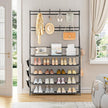 OYREL Shoe Rack 5 Tier Shoe Racks Organizer 20-25 Pairs Shoes Rack for Closet Entrance Shoe Storage Organizer with Hooks and Side Pocket Entryway Shoe Holder Space Saving Free Standing Shoe Racks