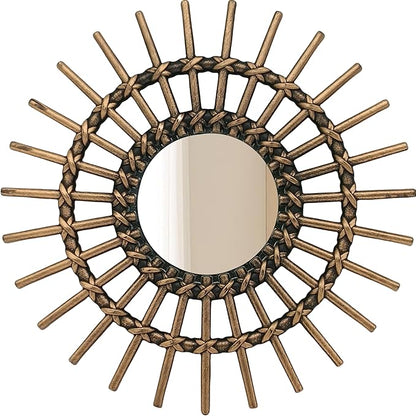 Retro Gold Mirrors for Wall Pack of 3. Round Mirrors. Decorative Mirrors.Wall Mirrors for Decor Home Decor.Plastic Frames.Glass Mirrors.Make Old Gold Color.