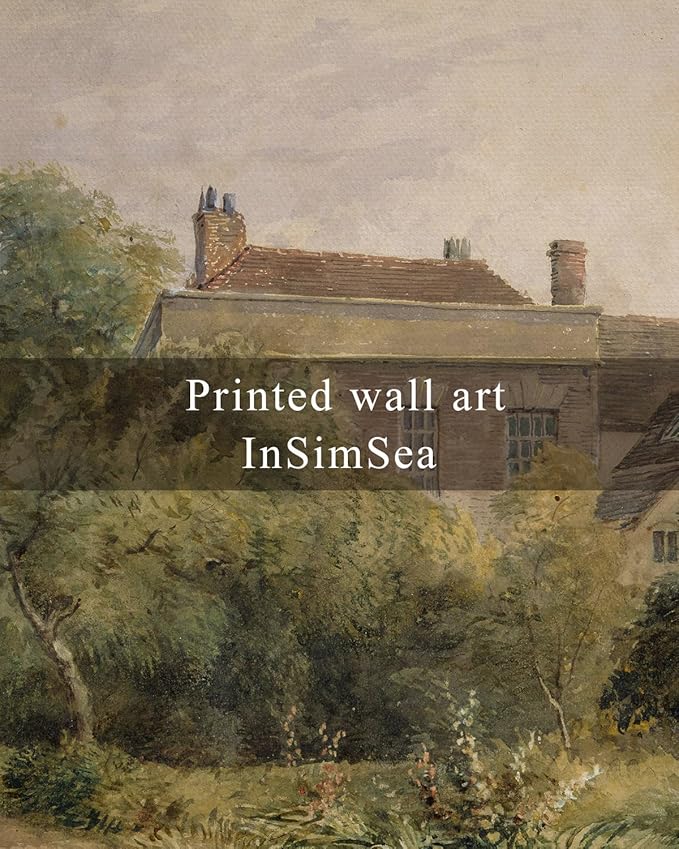 InSimSea Framed Canvas Wall Art Vintage Decor, Home Decor Classical Scenery Landscape Cottage Paintings Prints, Large Prints Artwork, Wall Decorations for Living Room Bathroom, 24
