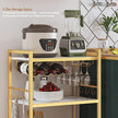 TUTOTAK Bar Cart - Serving Cart for Home - Microwave Cart, Drink Cart, Mobile Kitchen Shelf with Wine Rack and Glass Holder, Rolling Beverage Cart BC01BMG030