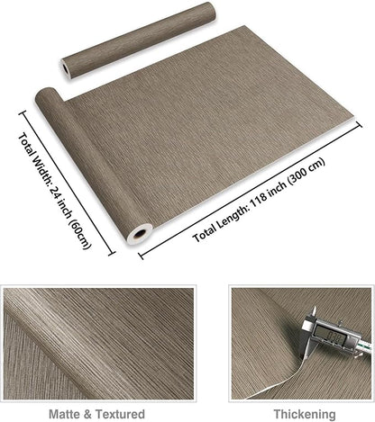 CRE8TIVE Wide 24"x118" Tan Grasscloth Peel and Stick Wallpaper Fabric Linen Contact Paper for Cabinets Waterproof Self Adhesive Removable Textured Wallpaper Grass Cloth Vinyl Roll for Bathroom Bedroom
