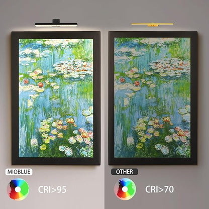 MIOBLUE 2Pack Rechargeable Picture Lights for Wall, Painting Light Battery Powered with Remote, Art Lights Picture Frame Lights,Dartboard Light with 3 Color Temperatures