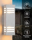 Housen Solutions Dusk to Dawn Outdoor Lighting, IP65 Waterproof Exterior Light Fixtures, 2 Pack Sensor Porch Light Outdoor Wall Sconce for House Garage, Matte White Aluminum
