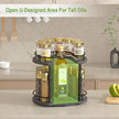 Lazy Susan Spice Rack Organizer For Cabinet With Adjustable Height, 12 inch Rotating Countertop Seasoning Organizer For Tall Bottle, 2-Tier Spining Turntable Spice Holder For Pantry