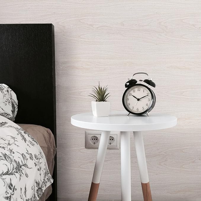 White Wood Contact Paper for Cabinets/Drawers Wood Grain Peel and Stick Wallpaper for Furniture Kitchen Shelf Liner Self-Adhesive Wallpaper Vinyl Waterproof Easy to Install/Clean17.7inW 630inL