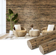 Art3d Natural Bamboo Wall Panel for Interior Decor, Renewable Pole Wrap Wainscoting Paneling for Wall Ceiling Furniture Cabinet Office, 12 x 96 Inch, 2-Pack - Dark Burned