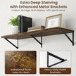 Axeman Deep Floating Shelves - 40 Inch Floating Shelves Set of 2-12 Inch Deep Brown Wood Wall Shelves for Living Room Bathroom Kitchen