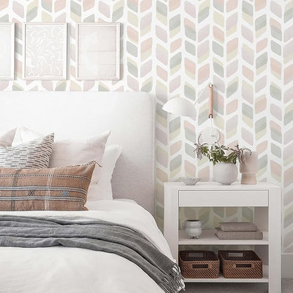 17.3in X32.8ft Boho Peel and Stick Wallpaper Pink Checkered Contact Paper Neutral Geometric Wall Paper Modern Self Adhesive Removable Wallpaper for Bathroom Kitchen Cabinet Waterproof Vinyl Roll