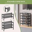 3 Tier (Thick) Bamboo Shoe Rack for Entryway, Small Wood Shoe Shelf Storage Organizer for Closet, Shoe Stand for Hallway, Stackable and Sturdy 27