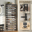 12 Tier Shoe Rack, Large Capacity Shoe Storage Organizer Holds 48 Pairs, Sturdy and Stable, for Entryway, Hallway, Closet, Dorm Room, Charcoal and Black SS12BC
