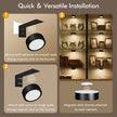 3-Pack Picture Lights for Wall, Rechargeable Battery Operated LED Painting Light with Remote Control Dimmable & Timer, 3 CCT Magnetic Art Display Lighting, Wireless Wall Decor Puck Light, Black