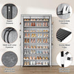 Shoe Rack with Cover, 10 Tier Shoe Organizer Storage for 40-50 Pairs Sneaker and Boots, Large Capacity, with 8 Pockets, Free Standing Tall Shoe Rack for Front Door Entrance, Closet, Printing