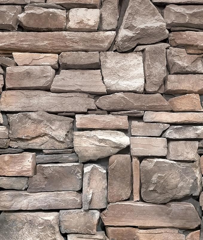 tiltil Stone Wallpaper Peel and Stick Brick Contact Paper Backsplash 17.7" X 78.8" Self Adhesive Wallpaper Removable Stone Decorative Wall Paper for Bedroom Countertops Cabinet Decor Vinyl Roll