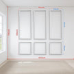 Premade Peel and Stick Wall Molding Kit, Set of 6 Pcs (3 Top & 3 Bottom) Self Adhesive Accent Wainscoting Panels for Interior Wall Moulding Decor, Ready to Assemble Moulding Trim(Style4– 54 x 23 in)
