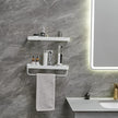 VOLPONE Bathroom Shelves Wall Mounted 2 Tier Glass Floating Shelf - Tempered Glass Wall Organizer (White)