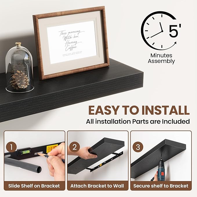 24 Inch Floating Shelves for Wall 2 Pack, 24