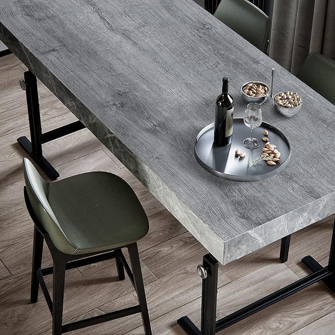 Wood Wallpaper 17.7"x196"Light Grey Wood Peel and Stick Wallpaper Gray Wood Contact Paper Removable Wallpaper Self-Adhesive Wood Grain Faux Furniture Film Roll Desk Table Wall Cabinet Shelf Draw