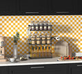 Modern Peel and Stick Wallpaper Orange and White Mosaic Checkered Contact Paper 17.7