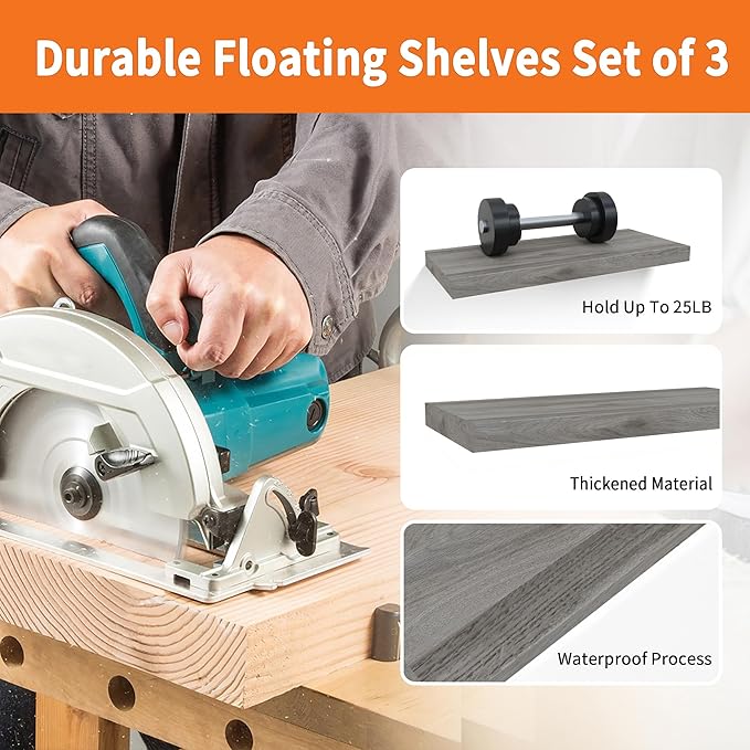 Floating Shelves for Wall Set of 3, 16