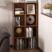 4 Cube Storage Organizer, 4 Tier Cube Low Bookcase Freestanding Storage Display Organizer, Four-Cubes Open Shelf Bookshelf for Home Office (Retro Brown, 4-Cube)