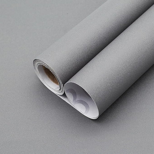 Yancorp 16"x394" Matte Gray Contact Papaer Peel and Stick Wallpaper Vinyl Wrap Countertop Wallpapers Waterproof for Cabinets Drawers Bedroom Kitchen Self-Adhesive Wallpaper