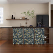 Dark Blue Leaf Wallpaper Peel and Stick Dark Floral Wallpaper for Bedroom Vintage Leaf Contact Paper Waterproof Self Adhesive Boho Floral Wall Paper for Bedroom Walls Countertop 17.5in x 118in