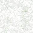 Ismoon Large Floral Peel and Stick Wallpaper Boho White and Green Contact Paper 17.3inx32.7ft Modern Wall Paper Removable Self Adhesive Vinyl Wallpaper for Bedroom Cabinet Bathroom Mural Wall Decor