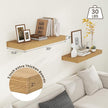 30 Inch Floating Shelves | 12 Inch Deep Oak Floating Shelves Set of 2 | 30