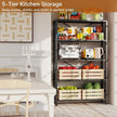 GIOTORENT 5-Wire Heavy-Duty Shelf, Standing Storage Shelves, Metal Shelving Unit Pantry Rack, 1500LB Load Capacity, for Garage Kitchen Organizer (Black)