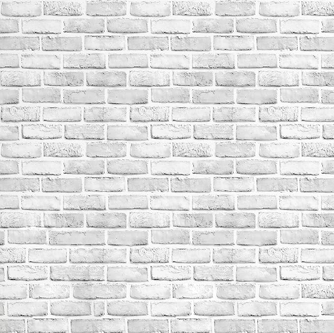 Hopeak White Brick Wallpaper Self-Adhesive Peel and Stick Wallpaper Waterproof and Removable Good for Home Decoration and Furniture Renovation 35.4 x 196 Inch